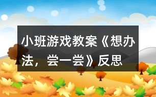 小班游戲教案《想辦法，嘗一嘗》反思