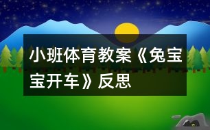 小班體育教案《兔寶寶開車》反思