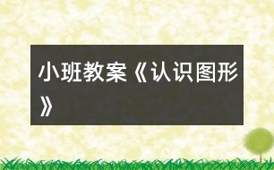 小班教案《認識圖形》