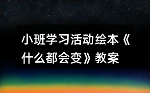 小班學習活動繪本《什么都會變》教案