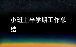 小班上半學期工作總結(jié)