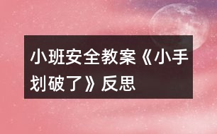 小班安全教案《小手劃破了》反思