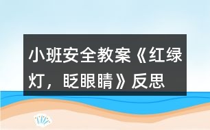 小班安全教案《紅綠燈，眨眼睛》反思