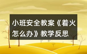 小班安全教案《著火怎么辦》教學反思