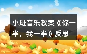 小班音樂(lè)教案《你一半，我一半》反思