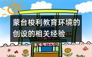 蒙臺梭利教育環(huán)境的創(chuàng)設的相關經驗