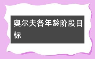 奧爾夫各年齡階段目標(biāo)