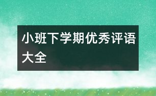 小班下學(xué)期優(yōu)秀評(píng)語大全