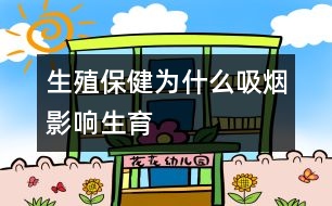 生殖保健:為什么吸煙影響生育