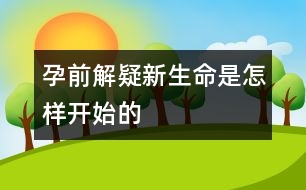 孕前解疑：新生命是怎樣開(kāi)始的