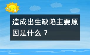 造成出生缺陷主要原因是什么 ？