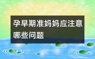孕早期準媽媽應注意哪些問題