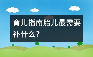 育兒指南：胎兒最需要"補"什么？