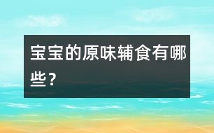 寶寶的原味輔食有哪些？