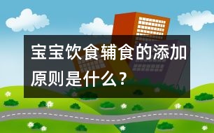 寶寶飲食：輔食的添加原則是什么？