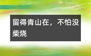留得青山在，不怕沒(méi)柴燒
