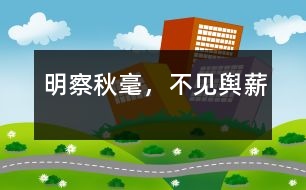 明察秋毫，不見(jiàn)輿薪