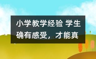 小學(xué)教學(xué)經(jīng)驗 學(xué)生確有“感受”，才能真正“理解”
