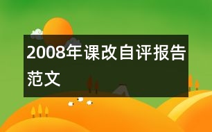 2008年課改自評報告范文