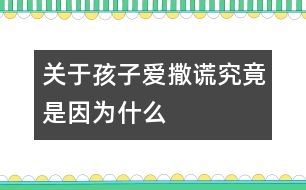 關(guān)于孩子愛撒謊究竟是因為什么