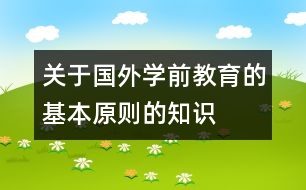關(guān)于國外學前教育的基本原則的知識