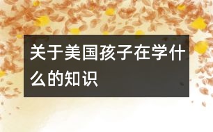 關(guān)于美國(guó)孩子在學(xué)什么的知識(shí)