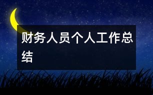 財務人員個人工作總結