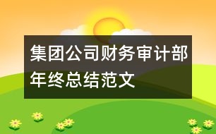 集團(tuán)公司財(cái)務(wù)審計(jì)部年終總結(jié)范文