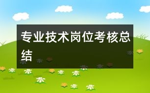 專業(yè)技術崗位考核總結