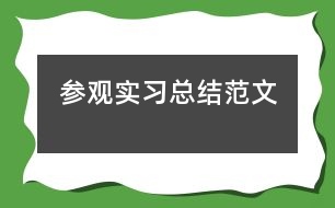 參觀實習總結范文