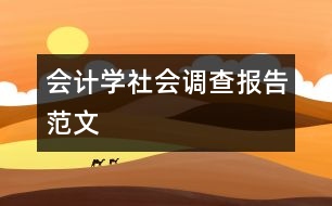 會計學社會調(diào)查報告范文