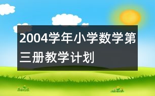 2004學年小學數(shù)學第三冊教學計劃