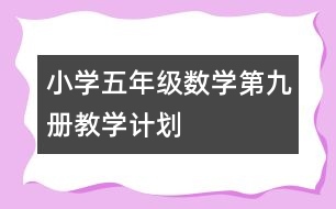 小學(xué)五年級(jí)數(shù)學(xué)第九冊(cè)教學(xué)計(jì)劃