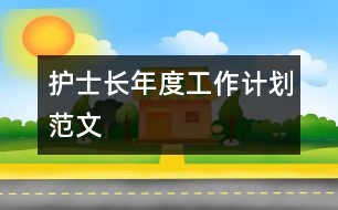 護(hù)士長年度工作計劃范文