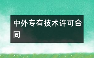 中外專(zhuān)有技術(shù)許可合同