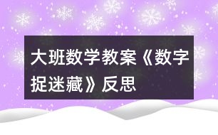 大班數(shù)學教案《數(shù)字捉迷藏》反思