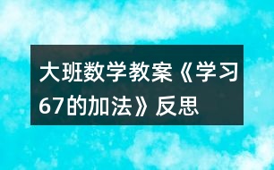 大班數(shù)學(xué)教案《學(xué)習(xí)6、7的加法》反思