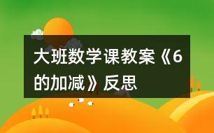 大班數學課教案《6的加減》反思