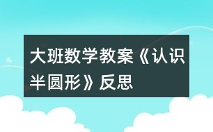 大班數(shù)學教案《認識半圓形》反思
