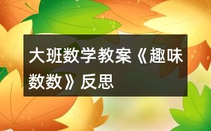 大班數(shù)學教案《趣味數(shù)數(shù)》反思