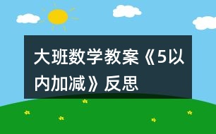 大班數(shù)學教案《5以內(nèi)加減》反思