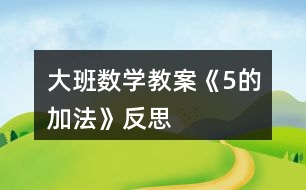 大班數學教案《5的加法》反思