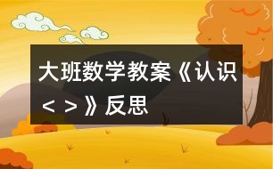 大班數(shù)學(xué)教案《認(rèn)識(shí)“＜”、“＞”》反思