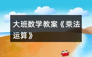 大班數(shù)學(xué)教案《乘法運算》