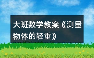 大班數學教案《測量物體的輕重》