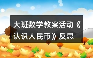 大班數(shù)學(xué)教案活動(dòng)《認(rèn)識(shí)人民幣》反思