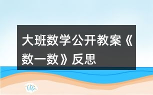 大班數(shù)學(xué)公開(kāi)教案《數(shù)一數(shù)》反思