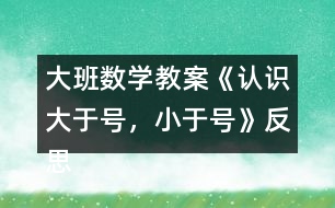 大班數(shù)學(xué)教案《認(rèn)識大于號，小于號》反思