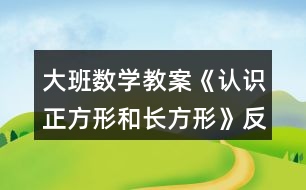 大班數(shù)學(xué)教案《認(rèn)識(shí)正方形和長(zhǎng)方形》反思