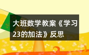 大班數(shù)學(xué)教案《學(xué)習(xí)2、3的加法》反思